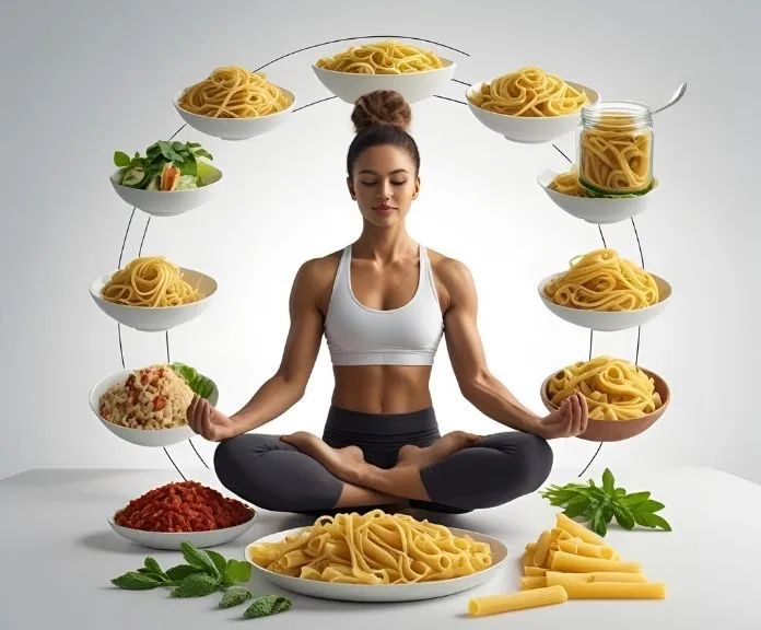 A person engaging in healthy lifestyle activities, subtly connected to low carb pasta, symbolizing overall well-being and vitality.