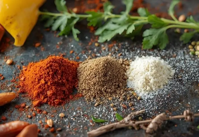 A step-by-step visual guide that shows you how to make birria seasoning by toasting chilies, mixing spices, and keeping the mix.